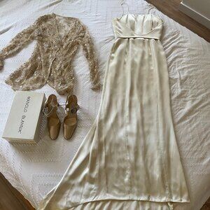 Vintage Giorgio Armani evening gown, Manolo Blahnik shoes (1996)